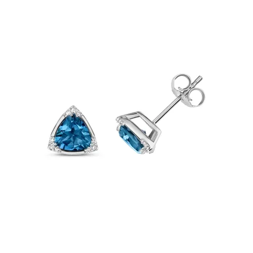 Diamond &Amp; Tri London Blue Topaz Studs